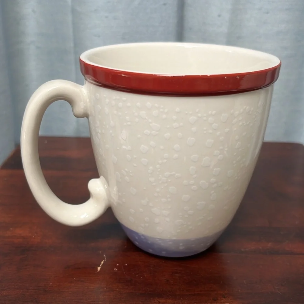 Nordic Elf Christmas Mug Elf Building Snowman by Svien Solem for Williams-Sonoma